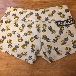 Savage Barbell pineapple shorts